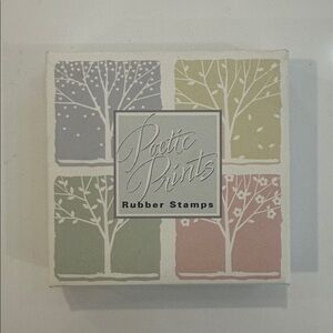 Poetic prints rubber stamps, x 4, trees, nature